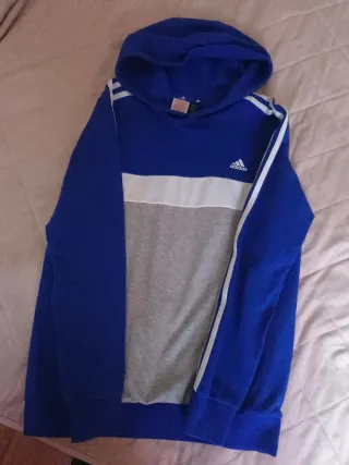 Sudadera Adidas Azul y Gris