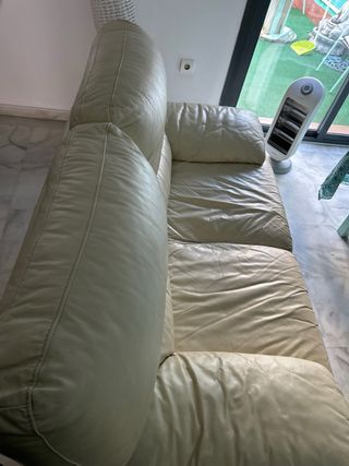 Sofá de Piel Blanco 2 Plazas 175cm