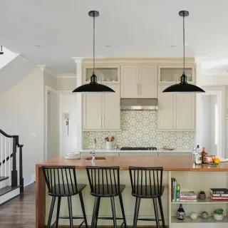 Lámpara Colgante Industrial Negra 32cm