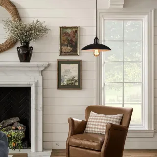 Lámpara Colgante Industrial Negra 32cm