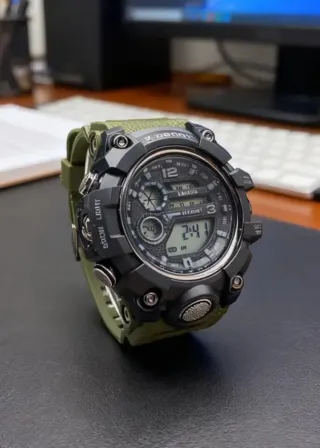 Reloj Deportivo Negro y Verde