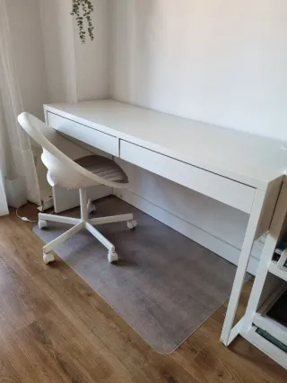 Escritorio MICKE Ikea Blanco con 2 cajones