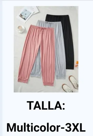 Pack 3 Pantalones Pijama Fino Mujer Talla 3XL