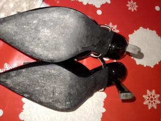 Scarpe aperte nere con fibbia