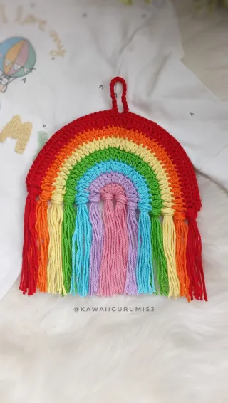 Arcoiris pared bebe niño ganchillo