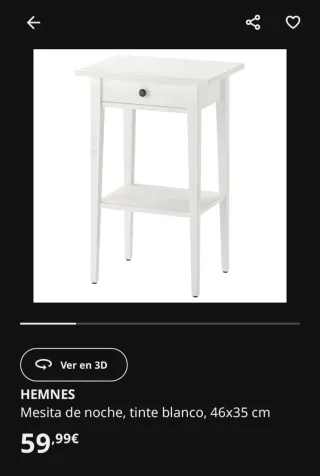 Mesitas de noche Ikea Hemnes madera