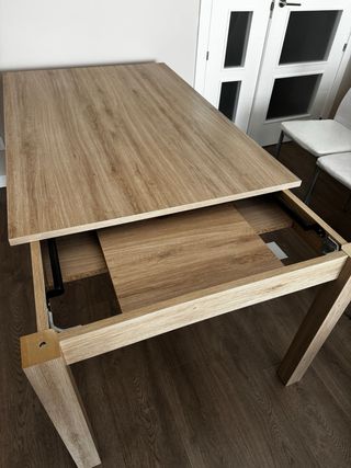Mesa de comedor de madera extensible