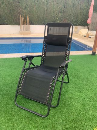 Tumbona Plegable Negra