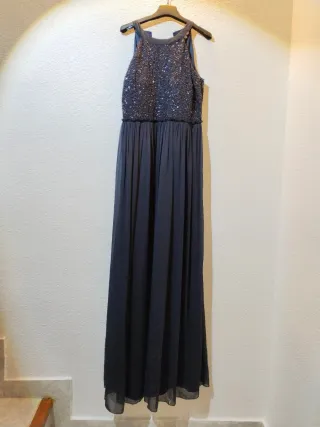 Vestido azul lentejuelas talla 40