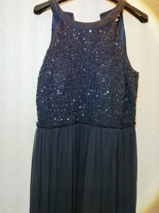 Vestido azul lentejuelas talla 40