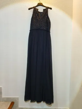 Vestido azul lentejuelas talla 40