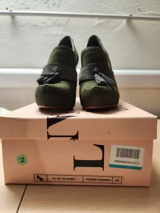 Scarpe donna verdi con tacco