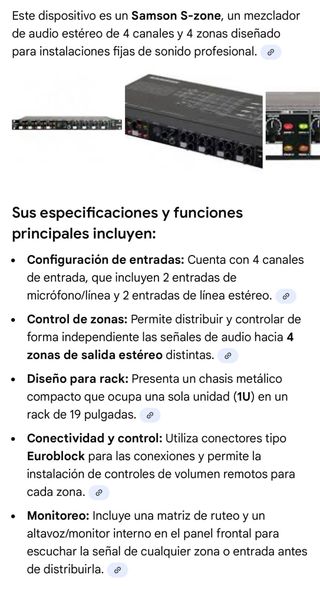 Samson S-zone Mezclador 4 Canales