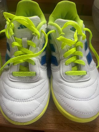 Zapatillas Fútbol Sala Adidas Blancas y Azules