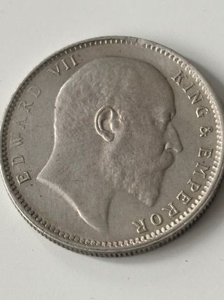 Moneda Plata India Rupia 1909 Eduardo VII