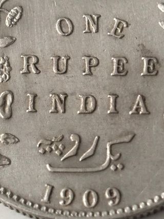 Moneda Plata India Rupia 1909 Eduardo VII