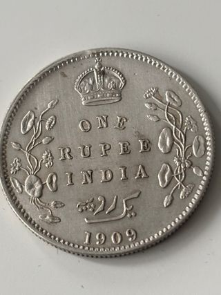 Moneda Plata India Rupia 1909 Eduardo VII