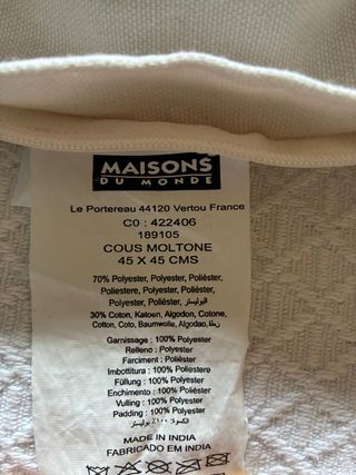 Funda cojín Maisons du monde 45x45