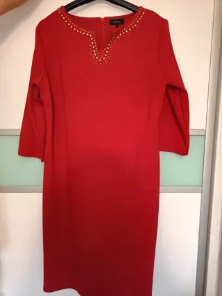 Vestido rojo manga larga