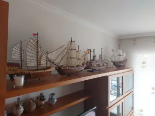 Maqueta barco madera hecho a mano .