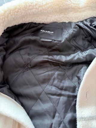 Cazadora paño cuello borrego beige/gris