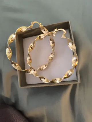 Pendientes Aro Dorados Trenzados