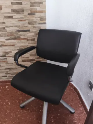 Silla de escritorio negra y plateada