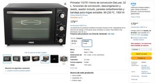 Horno sobremesa Princess