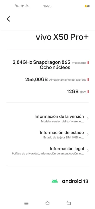 Vivo X50 Pro+ Azul. Muy buen estado.