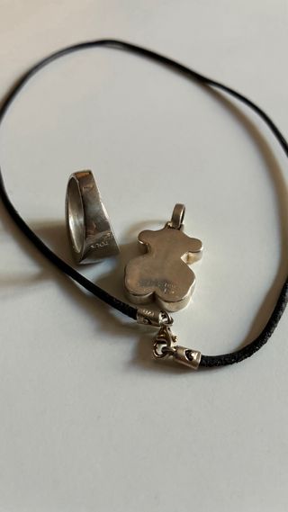 Conjunto Tous Anillo y Colgante Oso