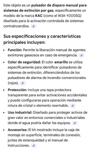 Pulsador KAC Disparo Extinción Gas