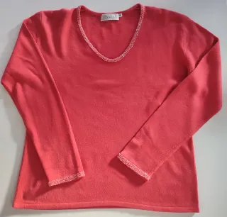 Suéter Coral con Abalorios Talla 46