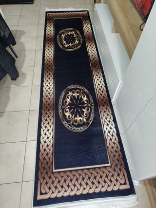 Passatoia Cucina Moderna Blu/Oro 300x80