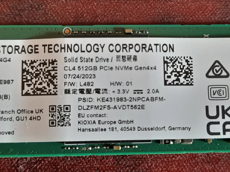 Disco Kioxia 512GB NVMe M.2 PCIe Gen4 afbeelding 2