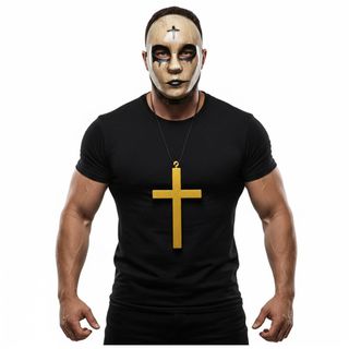 Máscara Purga Hombre Cruz Dorada