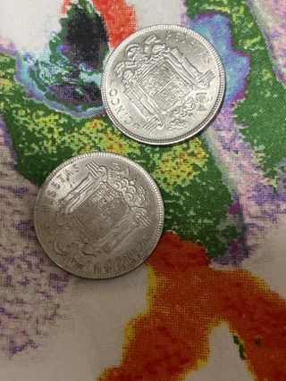 5 Pesetas 1949 Moneda Española Desconozco el valor