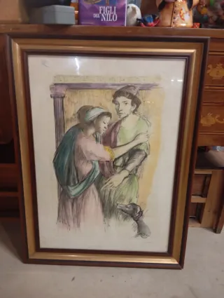 Quadro con cornice dorata e marrone