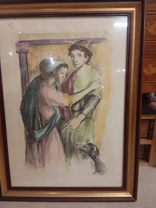 Quadro con cornice dorata e marrone