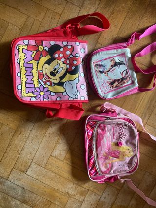 Lote 3 bolsos infantiles Minnie, Barbie, Violetta