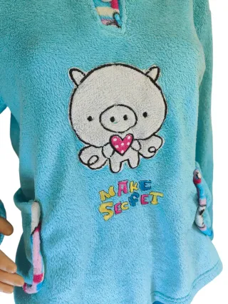 Pijama 2 piezas mujer azul y rosa