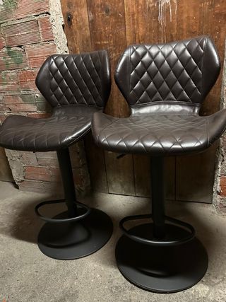 Coppia sedie bar ecopelle nere