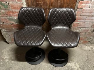 Coppia sedie bar ecopelle nere