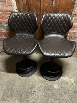 Coppia sedie bar ecopelle nere