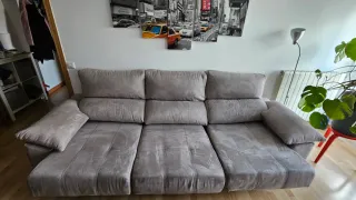 Sofá de tela gris 2.75m