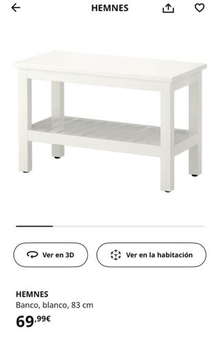 Banco zapatero IKEA HEMNES blanco