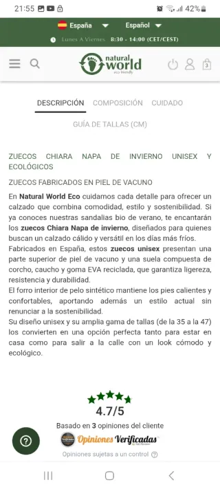 Natural World talla 36