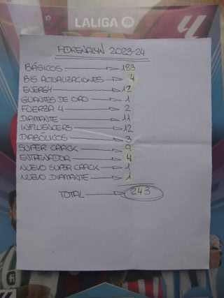 ÁLBUM ARCHIVADOR ADRENALYN 2023-24 + 243 CARTAS