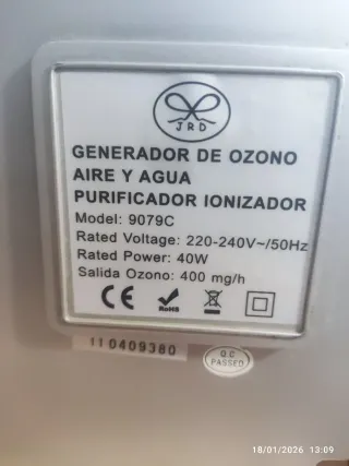 Generador Ozono JRD Aire y Agua 9079C