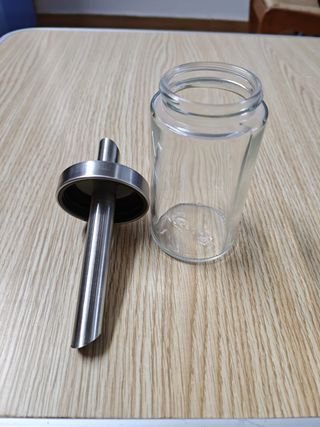 Azucarero de cristal con tapa metálica