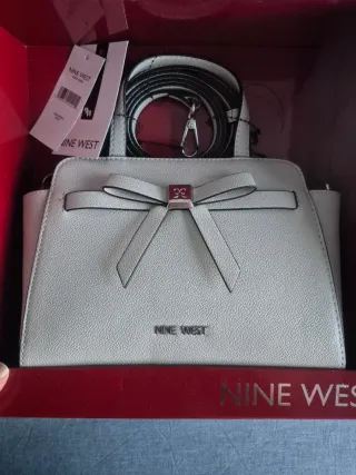 Set Bolso y Cartera Nine West Plateado